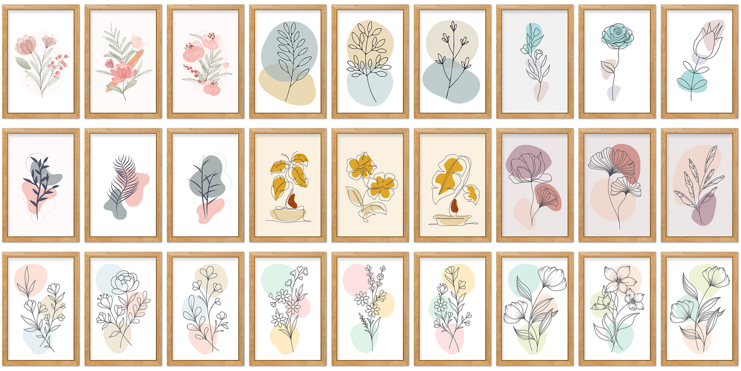 ECLECTIC MEGA BUNDLE, 147 Eclectic Floral Wall Art Prints