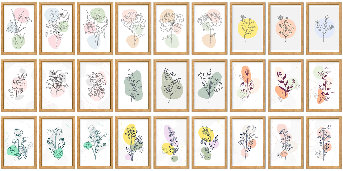 ECLECTIC MEGA BUNDLE, 147 Eclectic Floral Wall Art Prints