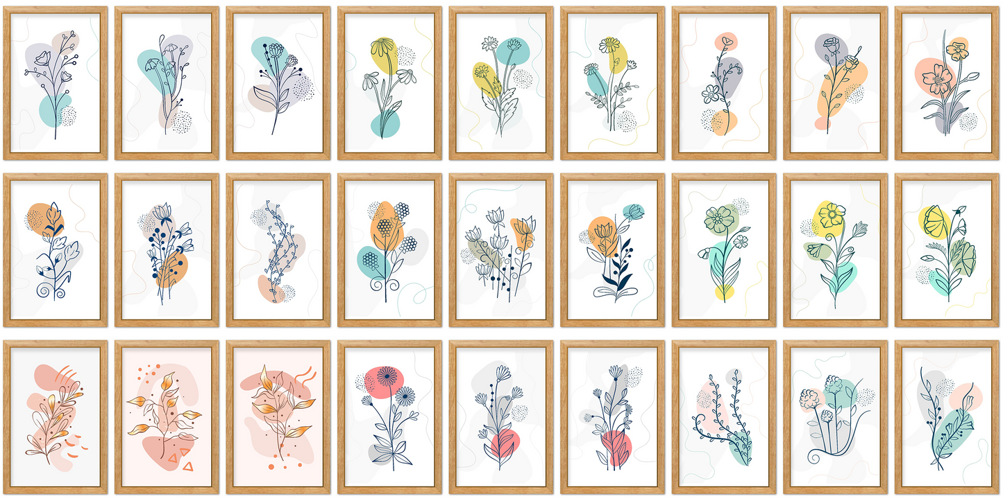 ECLECTIC MEGA BUNDLE, 147 Eclectic Floral Wall Art Prints