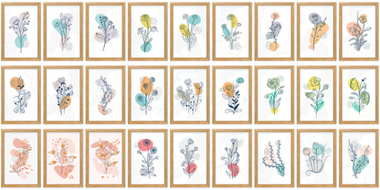 ECLECTIC MEGA BUNDLE, 147 Eclectic Floral Wall Art Prints