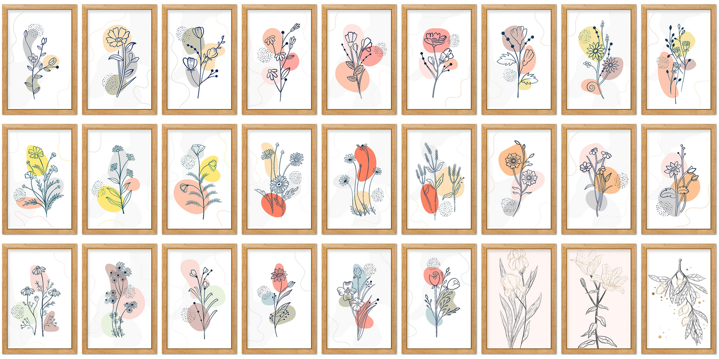 ECLECTIC MEGA BUNDLE, 147 Eclectic Floral Wall Art Prints