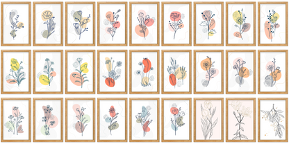 ECLECTIC MEGA BUNDLE, 147 Eclectic Floral Wall Art Prints